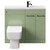 Napoli Combination Olive Green 1000mm Vanity Unit Toilet Suite with Slimline 1 Tap Hole Basin and 2 Doors with Matt Black Handles Front View