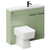 Napoli Combination Olive Green 1000mm Vanity Unit Toilet Suite with Slimline 1 Tap Hole Basin and 2 Doors with Matt Black Handles Left Hand Side View