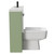 Napoli Combination Olive Green 1000mm Vanity Unit Toilet Suite with Slimline 1 Tap Hole Basin and 2 Doors with Matt Black Handles Side on View