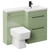 Napoli Combination Olive Green 1100mm Vanity Unit Toilet Suite with Right Hand L Shaped 1 Tap Hole Basin and 2 Drawers with Matt Black Handles Left Hand Side View