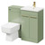 Napoli Olive Green 1000mm Vanity Unit Toilet Suite with 1 Tap Hole Basin and 2 Doors with Brushed Brass Handles Right Hand View