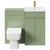Napoli Olive Green 1000mm Vanity Unit Toilet Suite with 1 Tap Hole Basin and 2 Doors with Brushed Brass Handles Front View