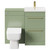 Napoli Olive Green 1000mm Vanity Unit Toilet Suite with 1 Tap Hole Basin and 2 Drawers with Brushed Brass Handles Front View
