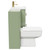 Napoli Olive Green 1000mm Vanity Unit Toilet Suite with 1 Tap Hole Basin and 2 Drawers with Brushed Brass Handles View From Side