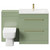 Napoli Olive Green 1300mm Vanity Unit Toilet Suite with 1 Tap Hole Basin and 2 Drawers with Brushed Brass Handles Front View
