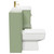 Napoli Olive Green 1300mm Vanity Unit Toilet Suite with 1 Tap Hole Basin and 2 Drawers with Brushed Brass Handles View From Side