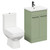 Turin Olive Green 500mm Floor Standing Vanity Unit and Toilet Suite with 1 Tap Hole Basin and 2 Doors with Gunmetal Grey Handles Left Hand View
