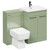 Napoli Olive Green 1100mm Vanity Unit Toilet Suite with 1 Tap Hole Basin and 2 Doors with Gunmetal Grey Handles Left Hand View