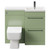 Napoli Combination Olive Green 1000mm Vanity Unit Toilet Suite with Right Hand L Shaped 1 Tap Hole Basin and 2 Drawers with Gunmetal Grey Handles Front View