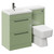 Napoli Combination Olive Green 1100mm Vanity Unit Toilet Suite with Left Hand L Shaped 1 Tap Hole Basin and 2 Drawers with Gunmetal Grey Handles Left Hand Side View