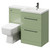 Napoli Combination Olive Green 1100mm Vanity Unit Toilet Suite with Right Hand L Shaped 1 Tap Hole Basin and 2 Drawers with Gunmetal Grey Handles Right Hand Side View