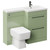 Napoli Combination Olive Green 1100mm Vanity Unit Toilet Suite with Right Hand L Shaped 1 Tap Hole Basin and 2 Drawers with Gunmetal Grey Handles Left Hand Side View