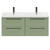Napoli Olive Green 1200mm Wall Mounted Vanity Unit with Ceramic Double Basin and 4 Drawers with Gunmetal Grey Handles Front View Napoli Olive Green 1200mm Wall Mounted Vanity Unit with Ceramic Double Basin and 4 Drawers with Gunmetal Grey Handles Front View