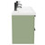 Napoli Olive Green 1200mm Wall Mounted Vanity Unit with Ceramic Double Basin and 4 Drawers with Gunmetal Grey Handles View From Side Napoli Olive Green 1200mm Wall Mounted Vanity Unit with Ceramic Double Basin and 4 Drawers with Gunmetal Grey Handles View From Side