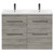 Napoli Molina Ash 1200mm Floor Standing Vanity Unit with Ceramic Double Basin and 4 Drawers with Gunmetal Grey Handles Front View