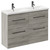 Napoli Molina Ash 1200mm Floor Standing Vanity Unit with Ceramic Double Basin and 4 Drawers with Gunmetal Grey Handles Left Hand View