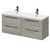 Napoli Molina Ash 1200mm Wall Mounted Vanity Unit with Ceramic Double Basin and 4 Drawers with Gunmetal Grey Handles Right Hand View