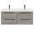 Napoli Molina Ash 1200mm Wall Mounted Vanity Unit with Ceramic Double Basin and 4 Drawers with Gunmetal Grey Handles Front View