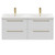 Napoli Gloss White 1200mm Wall Mounted Vanity Unit with Ceramic Double Basin and 4 Drawers with Brushed Brass Handles Front View