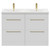 Napoli Gloss White 1200mm Floor Standing Vanity Unit with Ceramic Double Basin and 4 Drawers with Brushed Brass Handles Front View