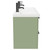 Napoli Olive Green 1200mm Wall Mounted Vanity Unit with Ceramic Double Basin and 4 Drawers with Matt Black Handles View From Side Napoli Olive Green 1200mm Wall Mounted Vanity Unit with Ceramic Double Basin and 4 Drawers with Matt Black Handles View From Side