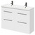 Napoli Gloss White 1200mm Floor Standing Vanity Unit with Ceramic Double Basin and 4 Drawers with Matt Black Handles Right Hand View