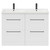 Napoli Gloss White 1200mm Floor Standing Vanity Unit with Ceramic Double Basin and 4 Drawers with Matt Black Handles Front View