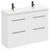 Napoli Gloss White 1200mm Floor Standing Vanity Unit with Ceramic Double Basin and 4 Drawers with Matt Black Handles Left Hand View