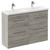 Napoli Molina Ash 1200mm Floor Standing Vanity Unit with Ceramic Double Basin and 4 Drawers with Polished Chrome Handles Left Hand View