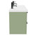 Napoli Olive Green 1200mm Wall Mounted Vanity Unit with Polymarble Double Basin and 4 Drawers with Gunmetal Grey Handles View From Side Napoli Olive Green 1200mm Wall Mounted Vanity Unit with Polymarble Double Basin and 4 Drawers with Gunmetal Grey Handles View From Side