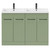 Napoli Olive Green 1200mm Floor Standing Vanity Unit with Polymarble Double Basin and 4 Doors with Gunmetal Grey Handles Front View