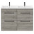Napoli Molina Ash 1200mm Floor Standing Vanity Unit with Polymarble Double Basin and 4 Drawers with Gunmetal Grey Handles Front View