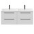 Napoli Gloss White 1200mm Wall Mounted Vanity Unit with Polymarble Double Basin and 4 Drawers with Gunmetal Grey Handles Front View