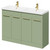 Napoli Olive Green 1200mm Floor Standing Vanity Unit with Polymarble Double Basin and 4 Doors with Brushed Brass Handles Right Hand View Napoli Olive Green 1200mm Floor Standing Vanity Unit with Polymarble Double Basin and 4 Doors with Brushed Brass Handles Right Hand View