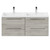 Napoli Molina Ash 1200mm Wall Mounted Vanity Unit with Polymarble Double Basin and 4 Drawers with Polished Chrome Handles Front View