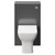 Tidal Gloss Grey 500mm Toilet Unit and Kingston Rimless Back to Wall Toilet Pan with Soft Close Toilet Seat Front View