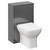 Tidal Gloss Grey 500mm Toilet Unit and Kingston Rimless Back to Wall Toilet Pan with Soft Close Toilet Seat Left Hand View