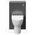 Tidal Gloss Grey 500mm Toilet Unit and Jubilee Short Projection Rimless Back to Wall Toilet Pan with Soft Close Toilet Seat Front View