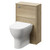 Horizon Autumn Oak 500mm Toilet Unit and Jubilee Short Projection Rimless Back to Wall Toilet Pan with Soft Close Toilet Seat Right Hand View