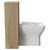 Horizon Autumn Oak 500mm Toilet Unit and Kingston Rimless Back to Wall Toilet Pan with Soft Close Toilet Seat Side View