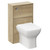 Horizon Autumn Oak 500mm Toilet Unit and Kingston Rimless Back to Wall Toilet Pan with Soft Close Toilet Seat Left Hand View