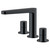 RAK Petit Round Matt Black Deck Mounted 3 Tap Hole Basin Mixer Tap - RAKPER3011B