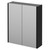 Montego Graphite Grey 600mm Wall Mounted Mirrored Cabinet Right Hand View