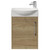 Horizon Autumn Oak 440mm Wall Mounted Vanity Unit with 1 Tap Hole Left Hand Basin and Single Door with Polished Chrome Handle View from Front