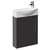 Horizon Graphite Grey 440mm Wall Mounted Vanity Unit with 1 Tap Hole Left Hand Basin and Single Door with Polished Chrome Handle Left Hand View