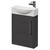 Horizon Graphite Grey 440mm Wall Mounted Vanity Unit with 1 Tap Hole Left Hand Basin and Single Door with Polished Chrome Handle Right Hand View