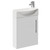 Horizon White Ash 440mm Wall Mounted Vanity Unit with 1 Tap Hole Left Hand Basin and Single Door with Polished Chrome Handle Left Hand View