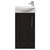 Horizon Metallic Slate 440mm Floor Standing Vanity Unit with 1 Tap Hole Left Hand Basin and Single Door with Polished Chrome Handle View From Front