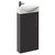 Horizon Graphite Grey 440mm Floor Standing Vanity Unit with 1 Tap Hole Right Hand Basin and Single Door with Polished Chrome Handle Left Hand View