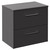 Horizon Graphite Grey 600mm Wall Mounted Vanity Unit for Countertop Basins and 2 Drawers with Polished Chrome Handles Left Hand View